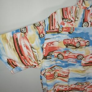 Reyn Spooner Hawaiian Red Corvette Button Front Shirt Size Large